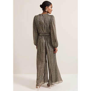 Phase Eight Alli Gold Textured Jumpsuit